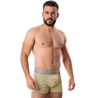 Imagem de Kit 10 Cuecas Box Boxer Algodão Antialérgico Listras - Sugestiva SM, V