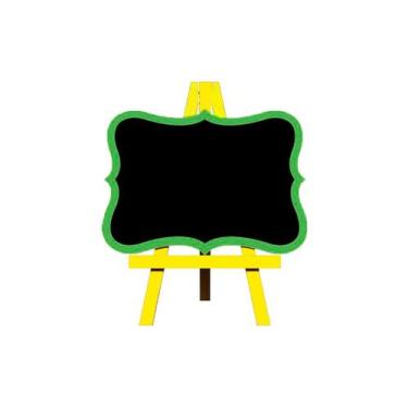 Imagem de Lousa MDF Verde e Amarelo 20x24cm - 1 unidade - Rizzo - Planet Toy