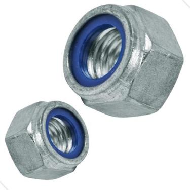 Imagem de Porca Sextavada Nylon Parlock Inox M6 - 6mm - 10 Peças - GB ELETRICA