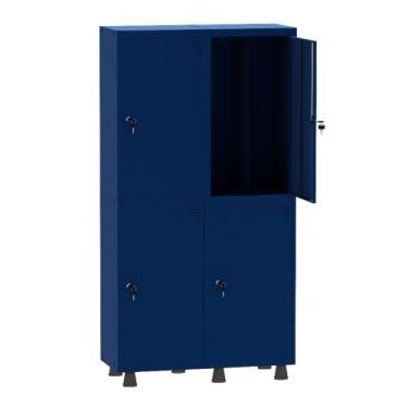 Imagem de Armário Guarda Volume Locker Roupeiro Insalubre 2 Vãos 04 Portas GRP50