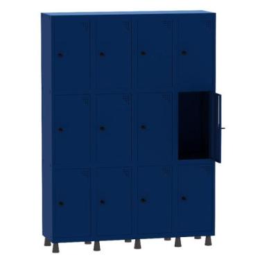 Imagem de Armário Guarda Volume Locker Roupeiro 4 Vãos 12 Portas Aço GRP504/12 A