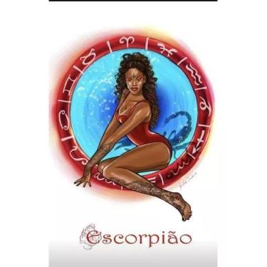 Imagem de Canga Praia Signos Poliéster Moda Verão Beach Astrologia - Blue, Escor