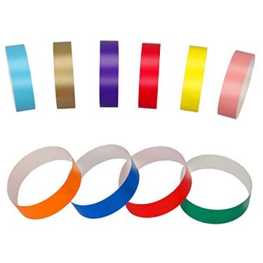 Imagem de 200 peças de 1,5 cm de plástico à prova d'água, pulseiras de neon leves para concertos LVYOUIF, pulseiras autoadesivas para eventos, pulseiras de festa, 10 cores