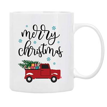 Imagem de BLUE RIBBON Caneca de café de Natal, caneca de café festiva FELIZ NATAL, canecas engraçadas de filmes de Natal da família, amigos - Caneca em Gif decorativo de Natal