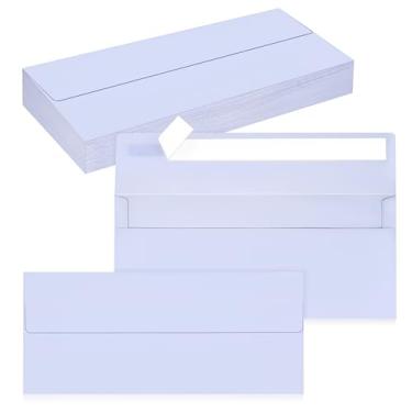 Imagem de Pacote com 50 envelopes empresariais nº 10, envelopes de lavanda padrão autoselados para envio comercial seguro e jurídico, escritório, cheques, cartas, faturas, 10 x 23 cm