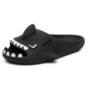 Imagem de Chinelo Infantil Slide Tubarao Divertido Barbatana Calce Facil Microexpandido Conforto Resistente
