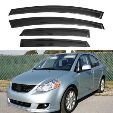 Imagem de Viseira de janela IG para Suzuki SX4 Sedan 2008-2010, protetor de chuva, defletor de janela de ventilação lateral de vento extra durável, 2008 2009 2010 (apenas Sedan)