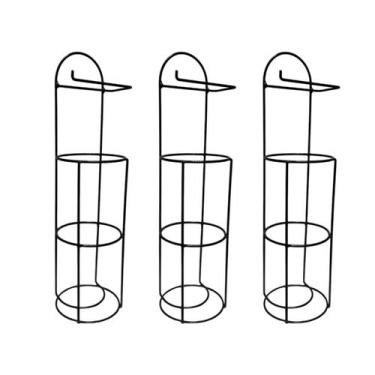Imagem de Kit 3 Suportes Papel Higiênico De Chão Em Ferro Cor Preto - Multi Meta