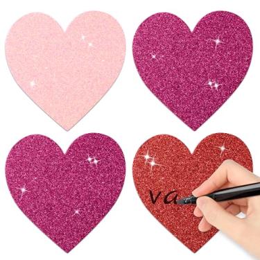 Imagem de FMuimshouwo Recortes De Coração Com Glitter Para O Dia Dos Namorados - 100 Peças De Recortes De Papel Com Corações Vermelhos, Roxos E Rosas, Em Cores Sortidas, Para Borda De Boletim De Sala De Aula,