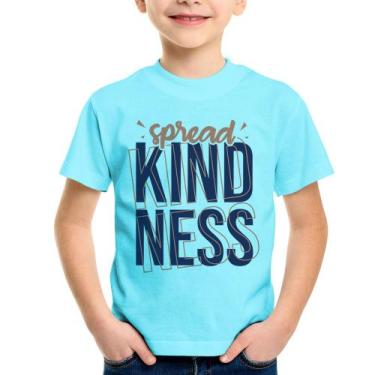 Imagem de Camiseta Infantil Spread Kindness - Foca na Moda, Azul claro, 10