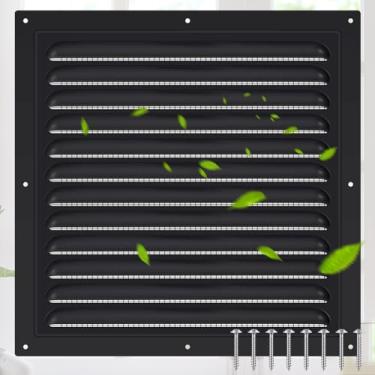 Imagem de Yaocom 1 peça de ventilação de sótão de alumínio 30,5 cm x 30,5 cm de metal de malha de parede com grade quadrada de tela para porta externa casa sótão garagem teto