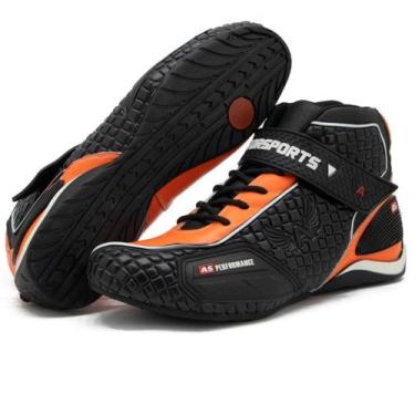 Imagem de Sapatilha Kart Profissional Couro Legitimo Atron Shoes Race, Laranja, 
