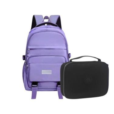 Imagem de Kit Mochila Estojo Necessaire Notebook Organizador  Faculdade Alça Aco