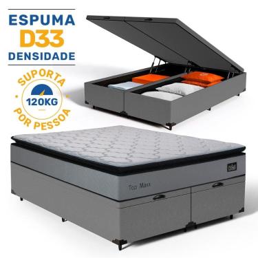 Imagem de Cama Box Baú com Colchão de Espuma D33 Pillow Top Maxx Queen 158cm