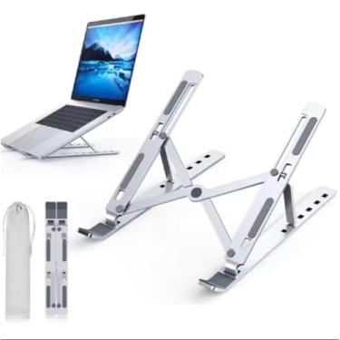 Imagem de Suporte Ergonômico Dobrável para Notebook, Portátil, Ajustável, com Base Antiderrapante, Branco