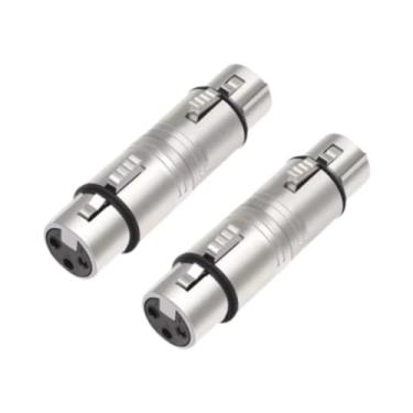 Imagem de Milageto 2x Adaptadores XLR Conector de 3 pinos XLR Feminino para fêmeas Adaptadores de linha de microfone para gravações de entretenimento de transmissões ao