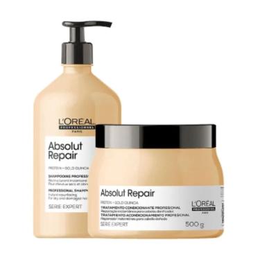Imagem de Kit Loreal Absolut Repair Gold Quinoa - Sh 750ml + Masc 500gr