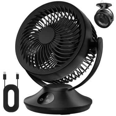 Imagem de Ventilador de mesa pisliou 12000mAh recarregável de 6 velocidades com inclinação de 360°