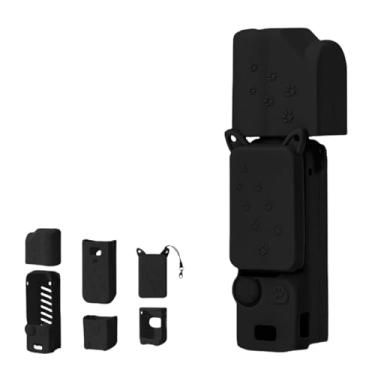 Imagem de Capa protetora de silicone para DJI Osmo Pocket 3, capa de proteção de corpo inteiro com tampa de lente, capa de tela e alça antiperda, capas de TPU para câmera portátil de bolso 3 gimbal (preto)
