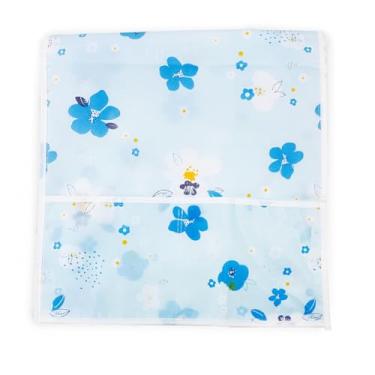 Imagem de Capa Protetora para Micro-ondas com Bolsos Laterais, Floral Azul, 85x35cm