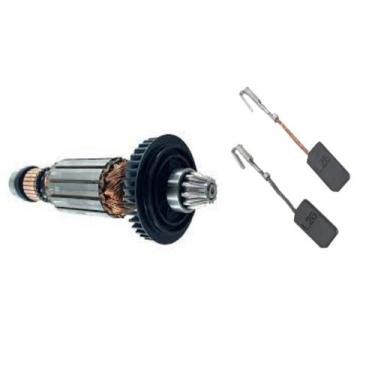 Imagem de kit induzido 127V e jogo de escova de carvão p/esm. GWS 850 - BOSCH