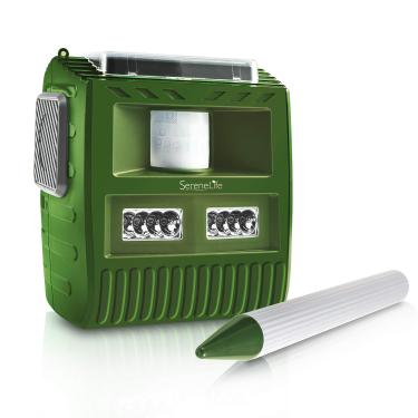 Imagem de SereneLife Caçador solar de animais à prova d'água, repelente elétrico de pragas, repelente solar de animais, detector de movimento ao ar livre, controle de pragas, sensor ultrassônico, área de