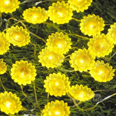 Imagem de Impress Life String Lights Decorations, Sunflower Helianthus Tema 3 m Fio de Prata 40 LEDs Luz de Brilho Alimentada por Bateria com Controle Remoto para Jardim, Pátio, Mantle, Cama Espelhada, Guirlanda Memorial Day