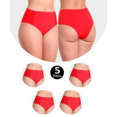 Imagem de Kit 5 Calcinha tanga IMI Lingerie calça calçola Cós Alto Cintura Alta 