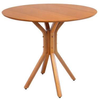 Imagem de Mesa De Jantar Redonda Madeira Maciça Nairobi Nozes
