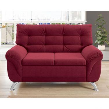 Imagem de Sofá 2 Lugares Arezzo Revestido Em Suede Linoforte Vermelho