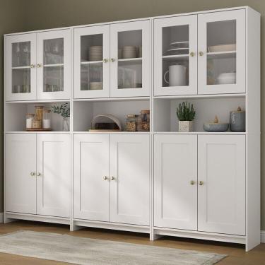 Imagem de Conjunto De Armários Para Cozinha Americano 3 Peças Branco-gelo