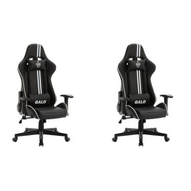 Imagem de Kit 2 Cadeiras Gamer Atlético Mineiro Cam 3318 Espresso Móveis Preto