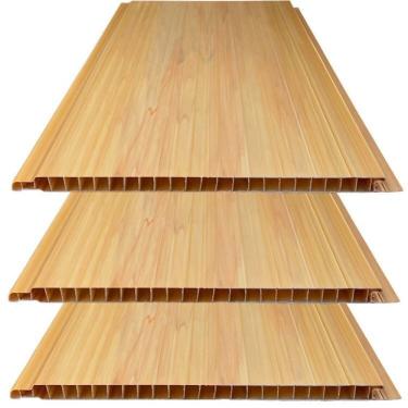 Imagem de Kit 10 Caixas Com 60 M² Forro De Pvc 10mm X 20cm X 3,00m Bariri Cerejeira