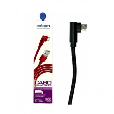 Imagem de Cabo Usb V8 90° Graus Em L Trançado 1m Exbom Cbx-u2c11v8