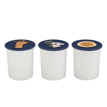 Imagem de Trio de Potes Kit Higiene Bebê Quarto Lavável Safari Savana - Neném na