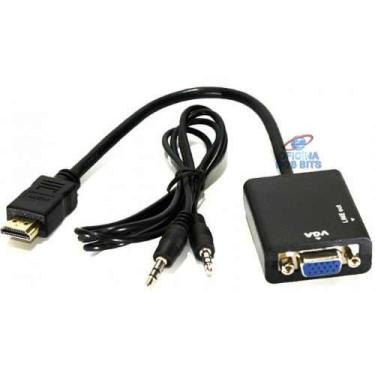 Imagem de Cabo Adaptador Conversor HDMI para VGA com Áudio - 20cm (HDMI M X VGA F)