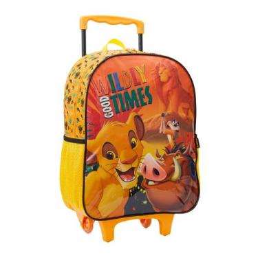 Imagem de Mochila Rodas 16" Rei Leão Escolar Casual Kids Menino, Laranja