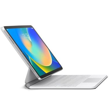 Imagem de Capa para iPad Pro 11 polegadas M4 2024 com teclado, capa de teclado para iPad Pro 11 com suporte magnético (Branco)