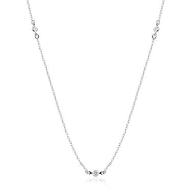 Imagem de Colar Longo Ponto De Luz Prata 925