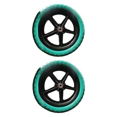 Imagem de oshhni 1 par de rodas de reposição para bicicleta de equilíbrio, rodas de treinamento de 27 cm, esportes ao ar livre, ciclismo, redução de ruído, Verde
