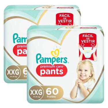Imagem de Kit 120 Fraldas Pampers Premium Care Pants Top Tamanho XXG