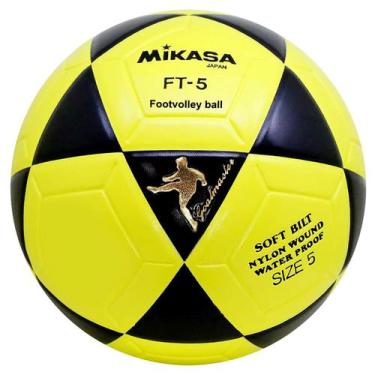 Imagem de Bola Mikasa Ft5 Oficial Footvolley Ball Amarela e Preta