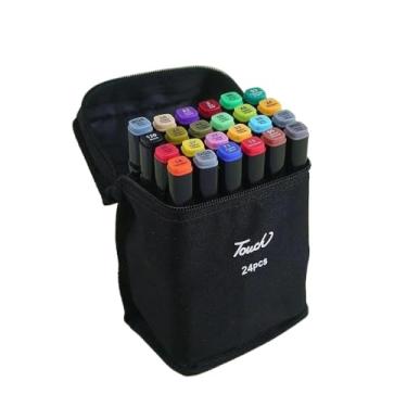 Imagem de 12/24/36/48/60/80/100/120 Cores Caneta Marcadora canetinhas coloridas Kit Com Ponta Dupla/marcador touch/caneta marker(Caneta marcadora-24PC)