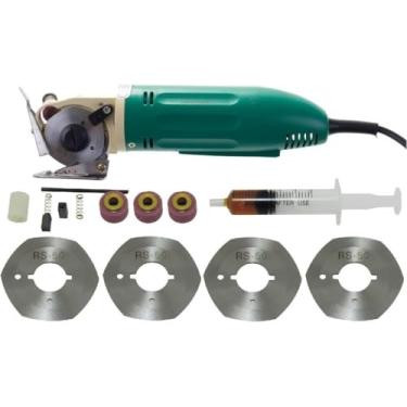 Imagem de Tesoura Elétrica Maquina De Cortar Tecidos Bananinha 2 Polegadas 110v 220v Portátil Manuseio Design Leve Esta Tesoura Elétrica Facilita O Trabalho De Costureiros Alfaiates (220v + Lamina)