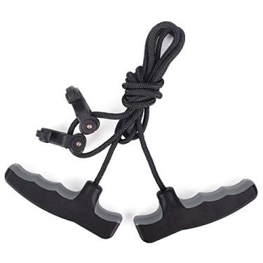 Imagem de Szeo Dispositivo de besta para tiro com arco e flecha, corda de besta auxílio para Cocker Aid Ferramenta de engate de cordas de cabo duplo (cinza)