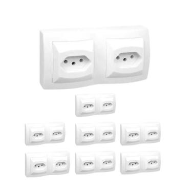 Imagem de 8 Tomada Dupla Sobrepor Pial Sistema X 2P+T 10A 250V