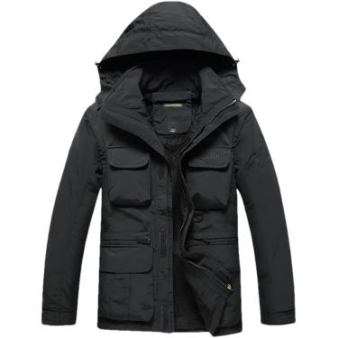 Imagem de Jaquetas Táticas Masculinas De Secagem Rápida 2 Em 1 à Prova D'água Com Vários Bolsos Casacos Militares Com Capuz, Black, L