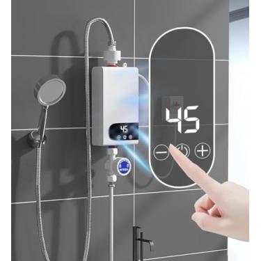 Imagem de Aquecedor de água instantâneo para banheiro, cozinha, montado na parede, aquecedor de água elétrico LCD para banheiro, chuveiro de água quente e aquecimento de cozinha em casa