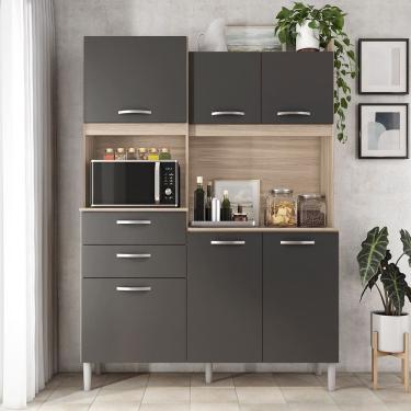 Imagem de Cozinha Compacta Harmonia Avena Touch Grafito Demóbile