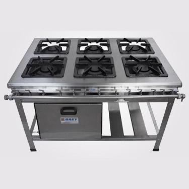 Imagem de Fogão 6 Bocas Inox com Forno Extra Metal Brey 206-F-I